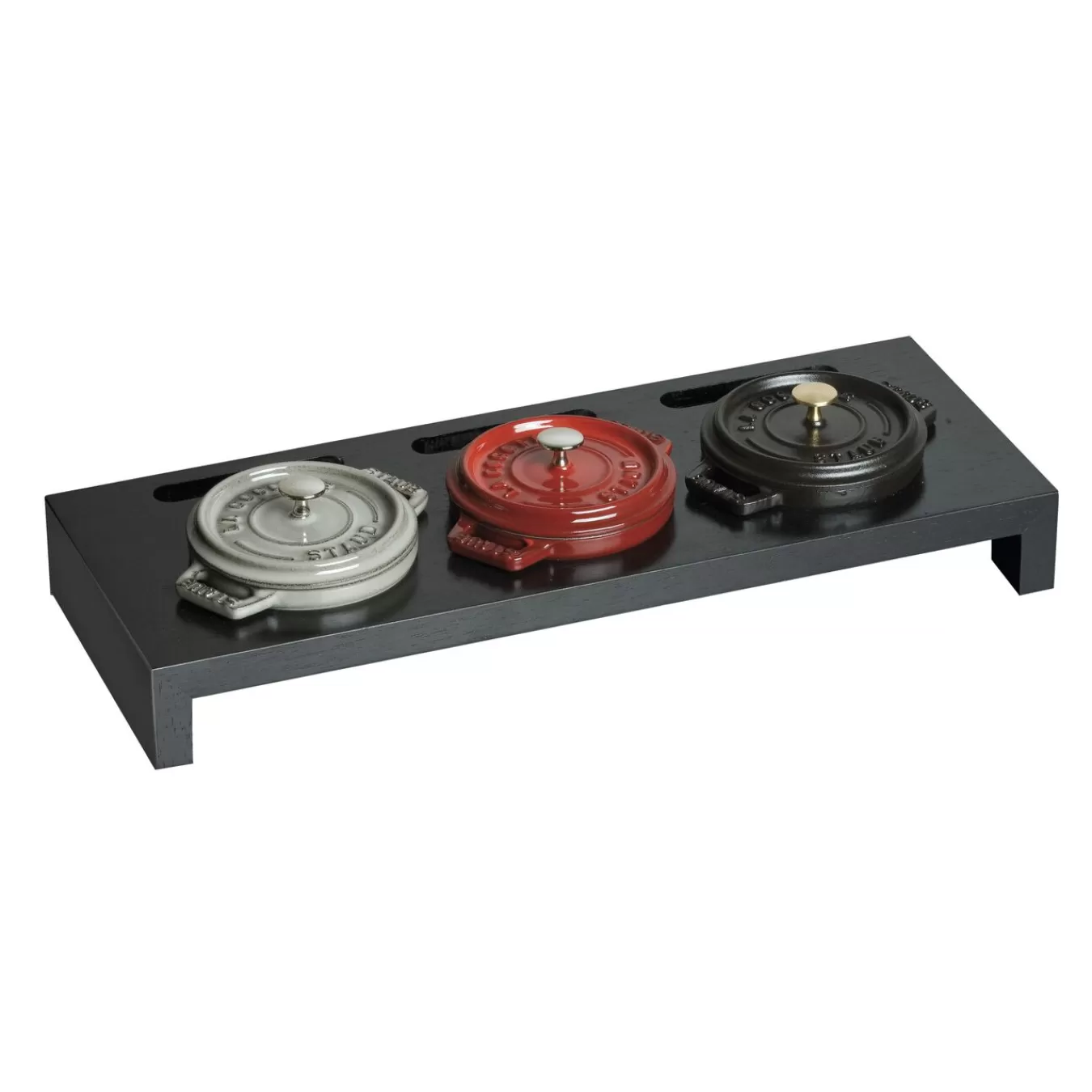 STAUB Servierbrett Fur 3 Mini-Cocottes, 42 Cm X 16 Cm, Fiberholz Schwarz Cheap